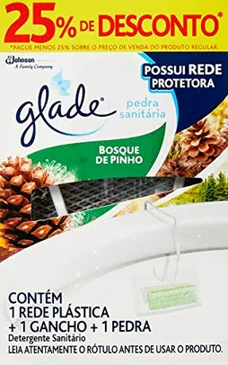 Desodorizador Sanitário Glade Pinho (1 Rede Plástica + 1 Gancho + 1 Pedra)| R$1,79