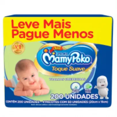 [App] Toalha Umedecida MamyPoko Toque Suave - 200 Unidades - Min. 7pct