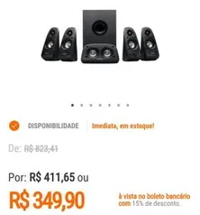 Caixa de Som Logitech Amplificada 5.1 75W RMS Z506