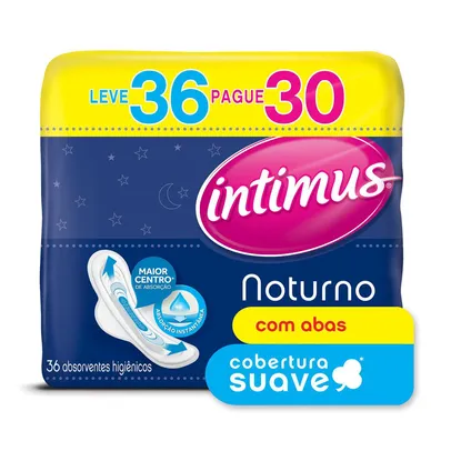 Absorvente Externo Intimus Noturno Suave Com Abas 36 Unidades