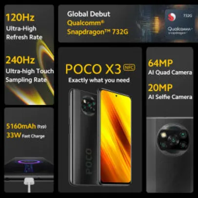 Smartphone Poco X3 NFC Global - Lançamento - 64GB | R$ 1.130