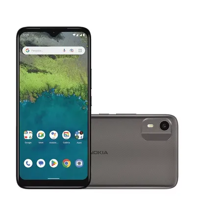 Smartphone Nokia C12 4G 64GB 4GB RAM Tela 6,3 HD+ Câmera com IA Android Desbloqueio Facial Cinza - N