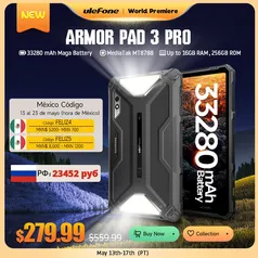 ´[Taxa inclusa] Tablet Ulefone-Armor Pad 3 Pro - 16GB RAM (8+8) + 256GB ROM | 33280 mAh