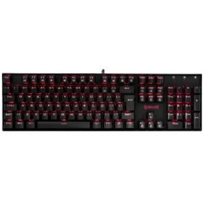 Teclado mecânico Redragon Led Vermelho Mitra K551 Switch Outemu Brown - R$213