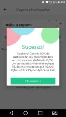 50% de cashback em compras acima de R$150 na Rappi