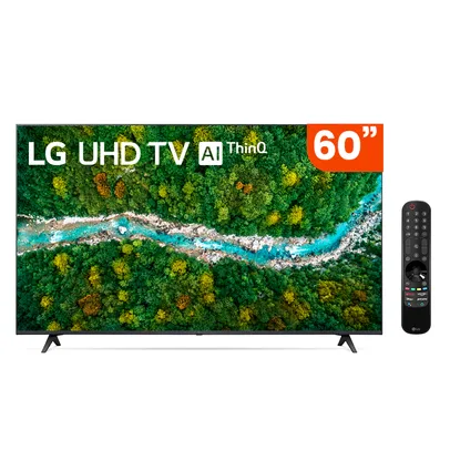 Smart TV 60" LG 4K UHD 60UP7750 WiFi, Bluetooth, HDR, Inteligência Artificial ThinQ, Google, Alexa e Smart Magic - 2021