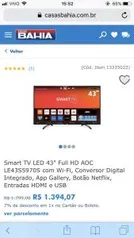 Smart TV LED 43" Full HD AOC LE43S5970S - R$ 1394