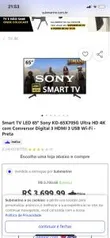 Smart TV LED 65" Sony KD-65X705G Ultra HD 4K com Conversor Digital 3 HDMI 3 USB Wi-Fi - Preta R$3699