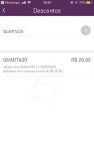 R$20 OFF em Compras acima de R$25