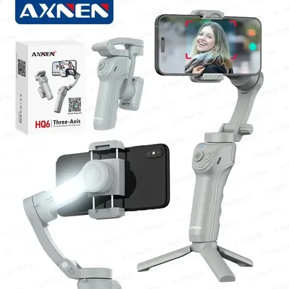 Estabilizador Gimbal Axnen Hq6 + Tripé Cinza + Controle Remoto + Bag