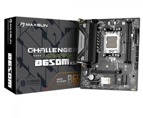 Placa Mãe Maxsun Challenger B650M WI-FI, Chipset B650, AMD AM5, MATX, DDR5, MS-Challenger B650M WIFI