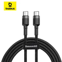 [Imposto Incluso] Baseus-cabo USB tipo C para iPhone 15 Plus Pro Max, cabo de carregador rápido USB C PD, USB-C cabo tipo C para Macbook Pro, 60W