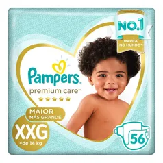 Fralda Pampers Premium Care Nova Jumbo Tamanho xxg 56 Unidades