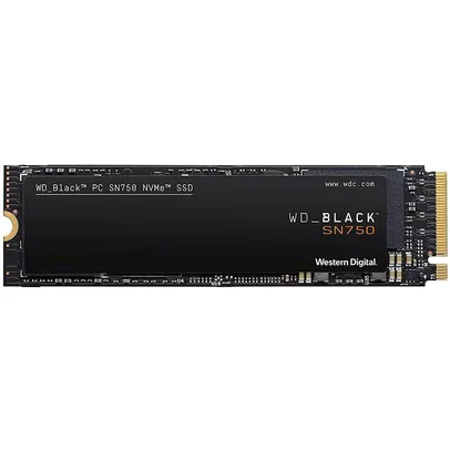 SSD WD Black SN750, 500GB, M.2, NVMe, Leitura 3430MB/s, Gravação 2600MB/s | R$600