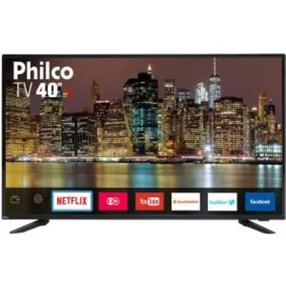 SMART TV LED 40” Philco PTV40E60SN Full HD Conversor Digital Wi-Fi 2 USB 2 HDMI Netflix - R$979