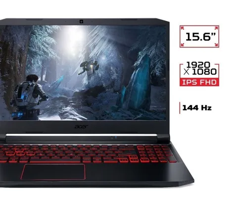 [App] Notebook Acer Nitro 5 AN515-55-59MT 10ª Intel Core i5 16GB (Geforce GTX1650TI 4GB) 512GB SSD 15.6" FHD | R$5265