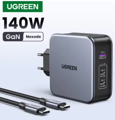 [TAXA INCLUSA] UGREEN 140W GaN Carregador USB Tipo C PD3.1 Carga Rápida Para Macbook Carga Rápida 4.0 3.0