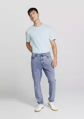 Calça Hering Jeans Tapper Marmorizada Azul Médio