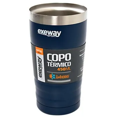 Copo Térmico Exeway 450ml, Azul