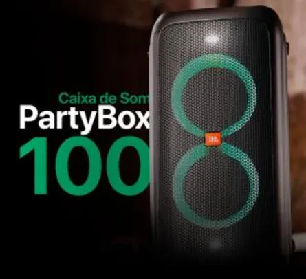 Caixa de Som JBL Partybox 100, Portátil, Bluetooth, Preta