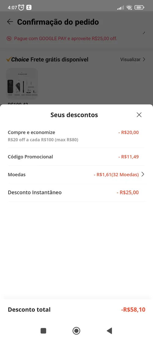 Imagem na descrição da promoção