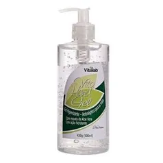 Álcool Gel 500ml 70% Antisséptico e Hidratante Vitalab Aloe Vera | R$6