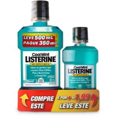 3 LITROS DE LISTERINE POR 42,54 ADICIONAR 4 LISTERINES DE 500ml + 250ml e 1 amendoin de 1,99 usar o cupom NOVOSITE20 só hoje!!!