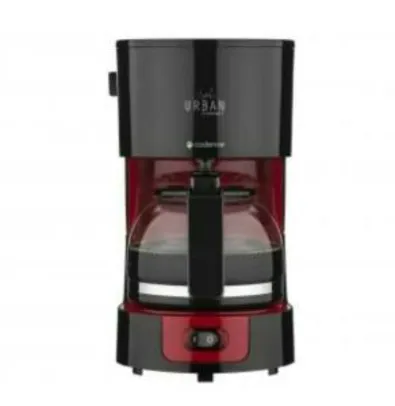 Cafeteira Elétrica Cadence Urban Compact - 15 Xícaras Preto e Vermelho - R$ 50