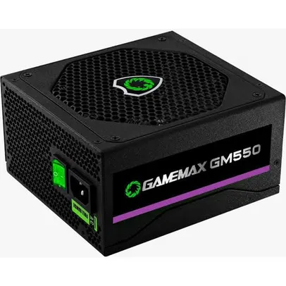 Fonte Gamemax GM550 550W, 80 Plus Bronze, PFC Ativo, Black | R$249