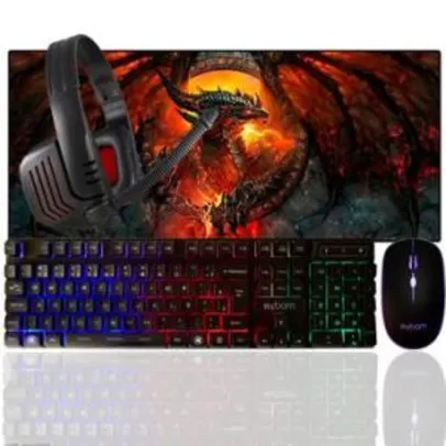 Kit Gamer teclado + mouse + Headset + Mousepad - Exbom | R$ 120