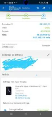 iPhone XR Apple 128GB Preto 6,1” 12MP iOS R$3394