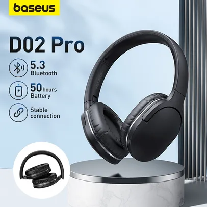 Fones de Ouvido Baseus d02 pro sem fio bluetooth estéreo alta fidelidade dobrável