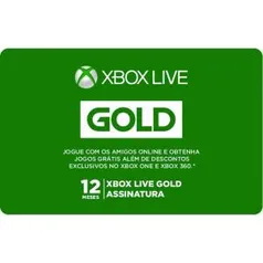 Xbox Live Gold 12 meses (GIFTCARD) R$ 90