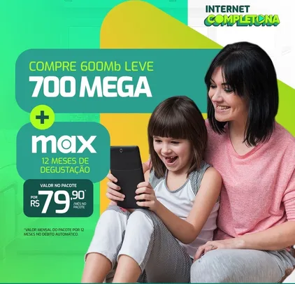 Internet Fibra Óptica 700 Mega + HBO Max 