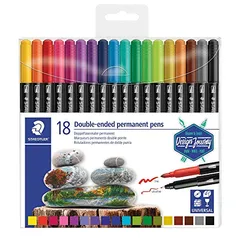 [Prime] Caneta Permanente Ponta Dupla, Staedtler, 3187 TB18, 18 Cores