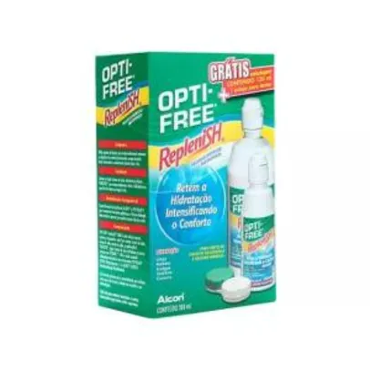 Opti-Free Replenish Solução Multipropósito para Lentes de Contato Gelatinosas e Silicone Hidrogel 300ml + Grátis 120ml + Estojo para Lentes R$ 24,75