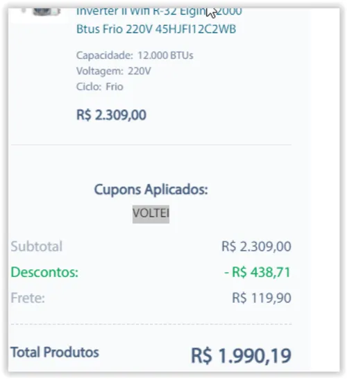 Imagem na descrição da promoção