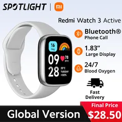 [TAXA INCLUSA]Xiaomi Redmi Watch 3 Active display LCD, freqüência cardíaca, sangue, oxigên
