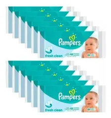 Kit Toalhinhas Umedecidas Pampers Fresh Clean C/ 576 Unids | R$ 95