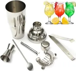 [PRIME] Kit Bar Coqueteleira Profissional Aço Inox 550ml Caipirinha