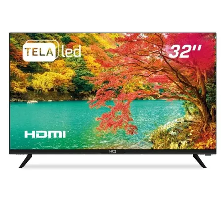 TV LED 32" HQ HQTV32 Resolução HD com Conversor Digital 2 HDMI 2 USB Recepção Digital