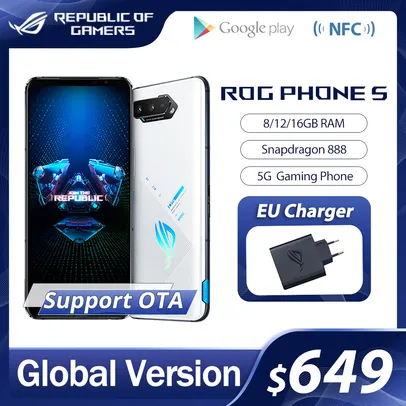 Smartphone Gamer Asus ROG Phone 5 - 8GB + 128GB | Global Version R$3629