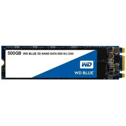 Memória SSD WD Blue, 500GB, M.2, Leitura 560MB/s, Gravação 530MB/s - WDS500G2B0B