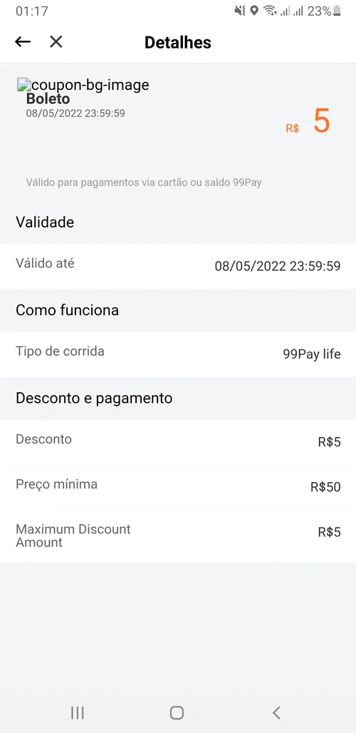 Imagem na descrição da promoção