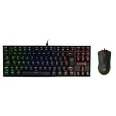 Kit Gamer Redragon - Teclado Mecânico Kumara, RGB, Switch Outemu Blue, PT + Mouse Cobra M711, Chroma, 10000DPI