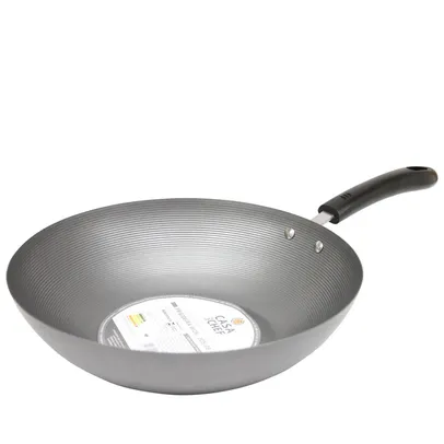 [APP]Frigideira Wok 30cm Antiaderente Casa do Chef Cinza