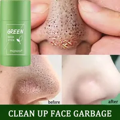 Vara de máscara de chá verde para cravos, limpeza profunda acne, argila purificante, controle de óleo, hidratação sólida, cuidados com a pele