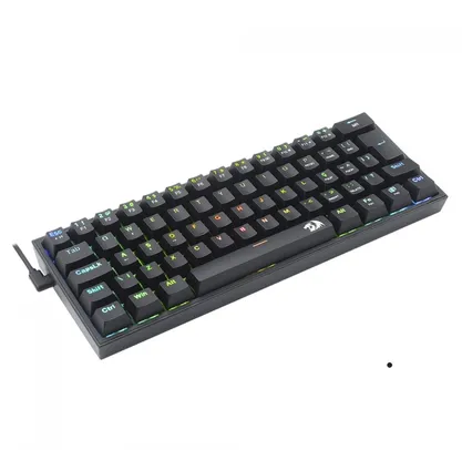 Teclado Mecânico Gamer Redragon Fizz, RGB, Switch Red, ABNT2, Black, K617-RGB-B (PT-RED)