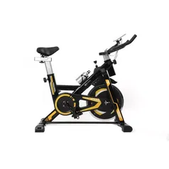 Bicicleta Spinning Com Roda De Inercia De 13Kg - Preto E Amarelo