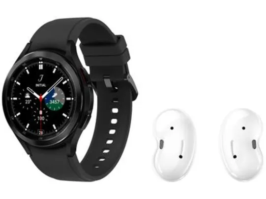 Smartwatch Samsung Galaxy Watch4 Classic BT Preto - 46mm + Fone de Ouvido Bluetooth Galaxy Buds